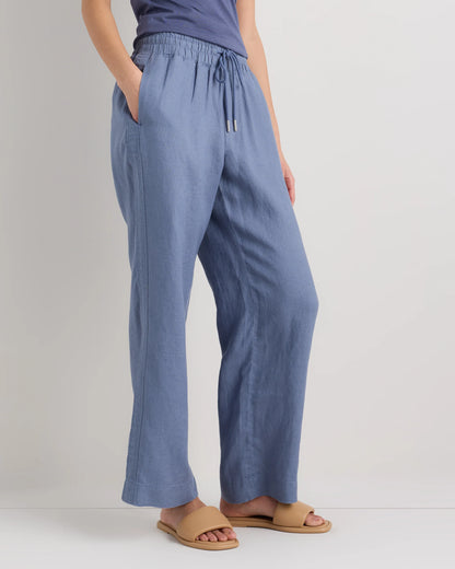 100% European Linen Wide Leg Pants - XS / Bayberry Olive