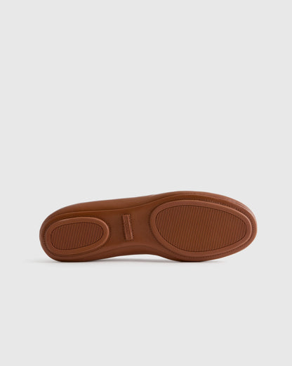 Italian Leather On-The-Go Ballet Flat - 5 / Cognac