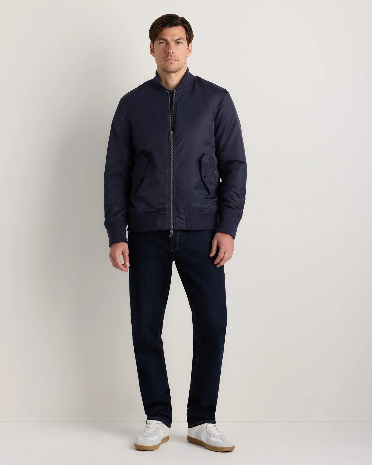 Flight Nylon Bomber Jacket - S / Navy