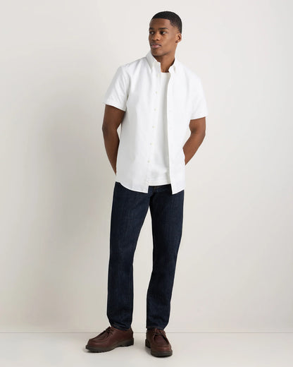 100% Organic Cotton Short Sleeve Oxford Shirt - S / Dark Coal