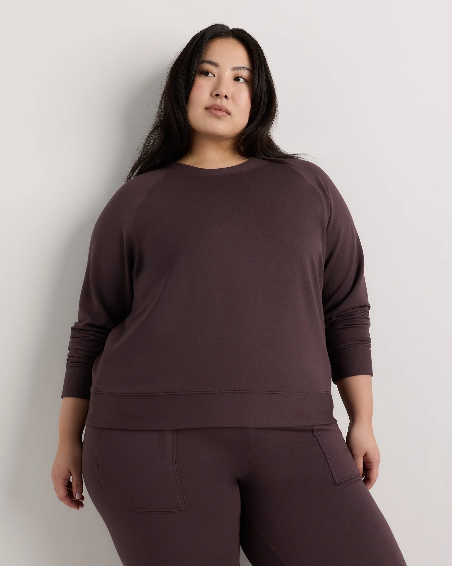 SuperSoft Fleece Crew - 1X / Dried Fig