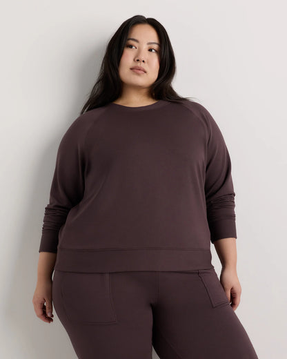 SuperSoft Fleece Crew - 1X / Dried Fig