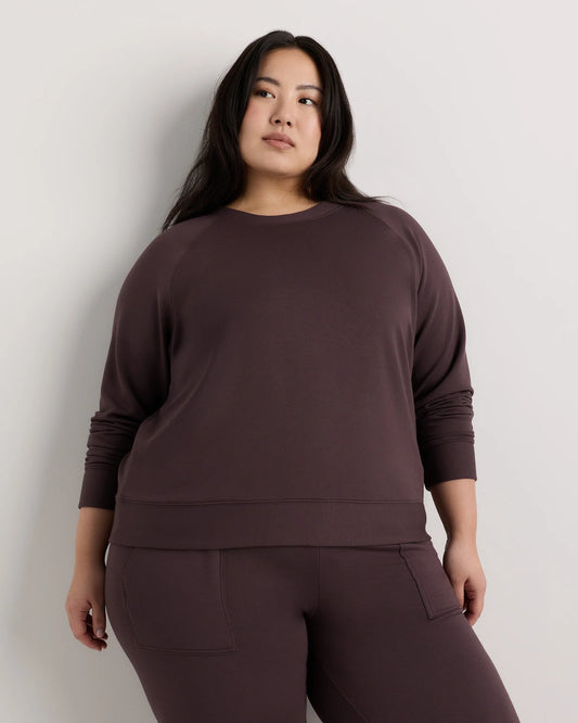 SuperSoft Fleece Crew - 1X / Dried Fig