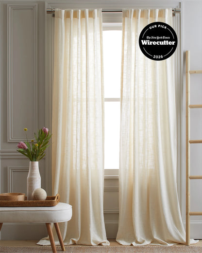 Cotton Sheer Curtain Set (Set of 2) - 48x84 / White