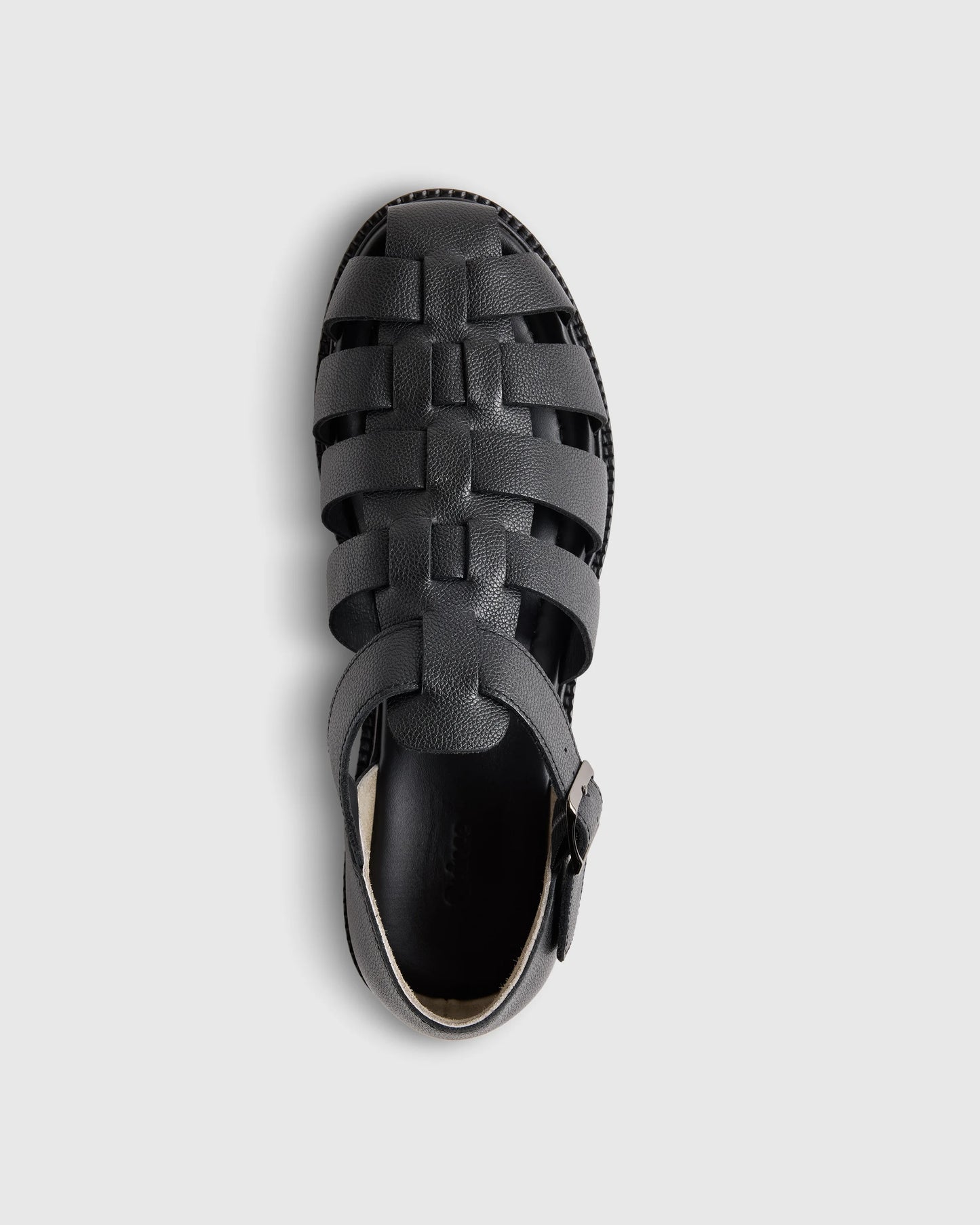 Calfskin Leather Fisherman Sandal - 7 / Black