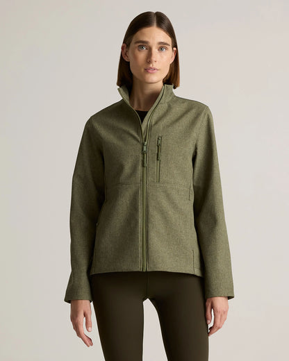 Softshell Fleece-Lined Full-Zip Jacket - XS / Heather Deep Navy