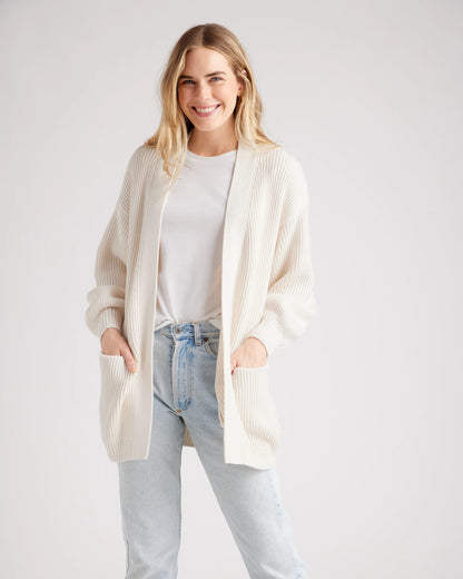 100% Organic Cotton Oversized Cardigan - XS / Camel
