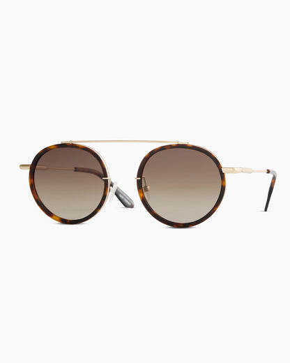 Miami Polarized Stainless Steel Sunglasses - Standard / Gold/Clear with Green gradient lens