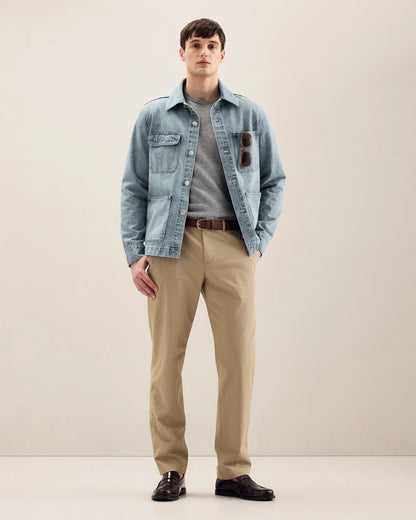 100% Organic Cotton Denim Chore Jacket - S / Dark Indigo