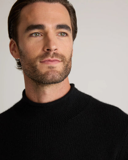 100% Yak Wool Roll Neck Sweater - XS / Black