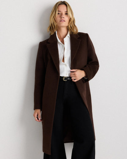 Wool Cashmere Blazer Coat - XS / Mocha Brown
