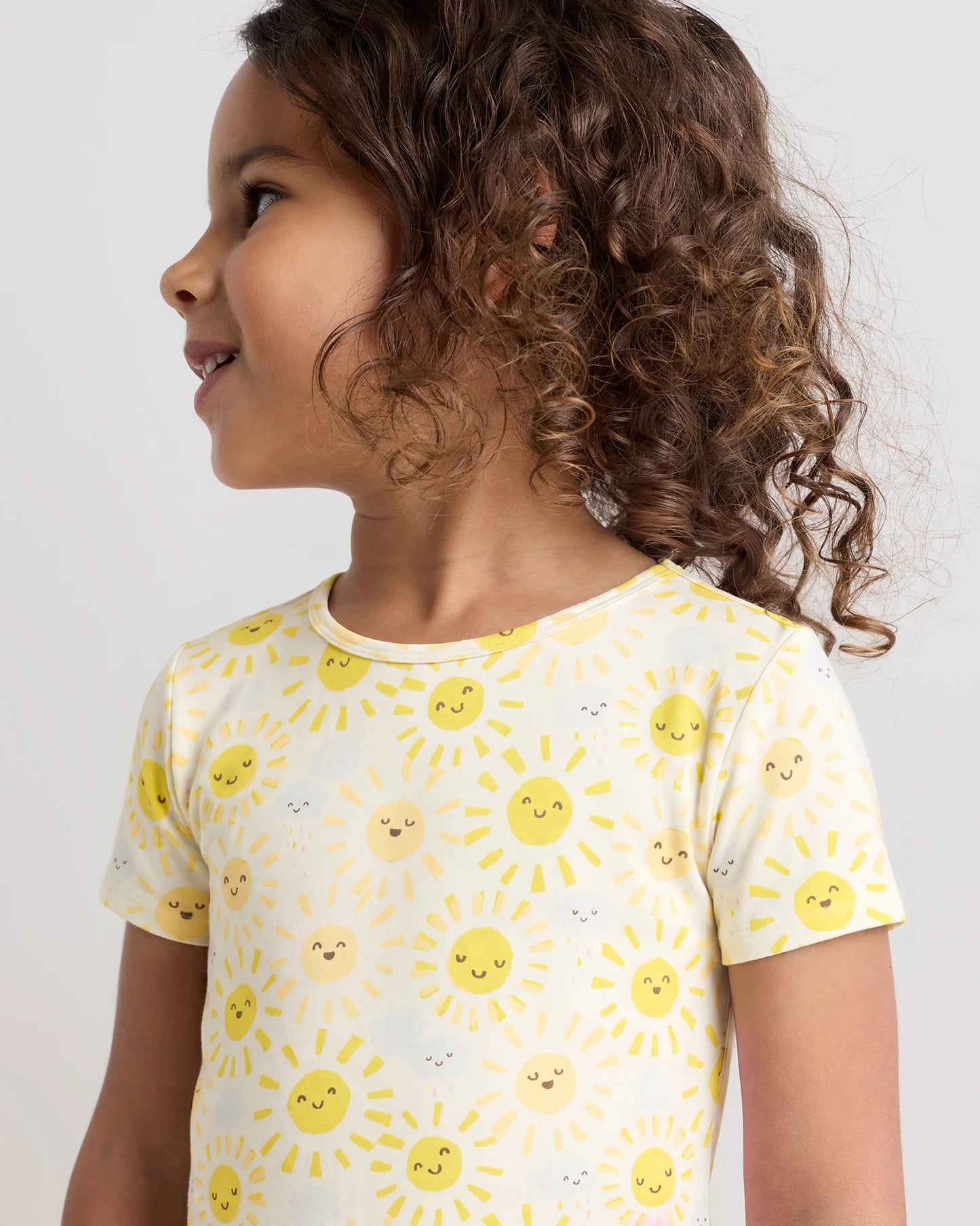 Bamboo Short Sleeve and Shorts Pajama Set - 2T / Lavender Hearts
