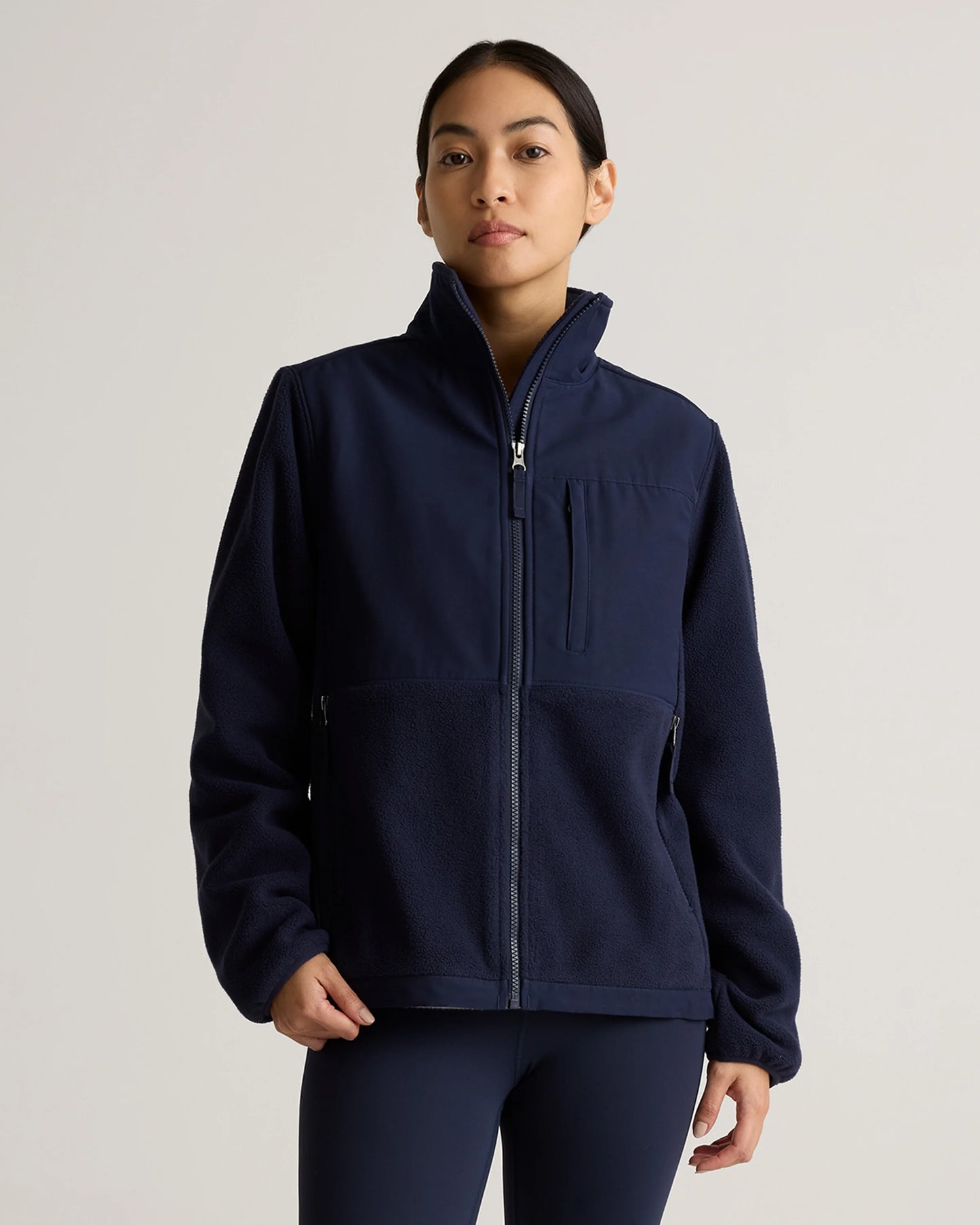 Polar Fleece Full-Zip Jacket - XS / Gravel/Bold Black