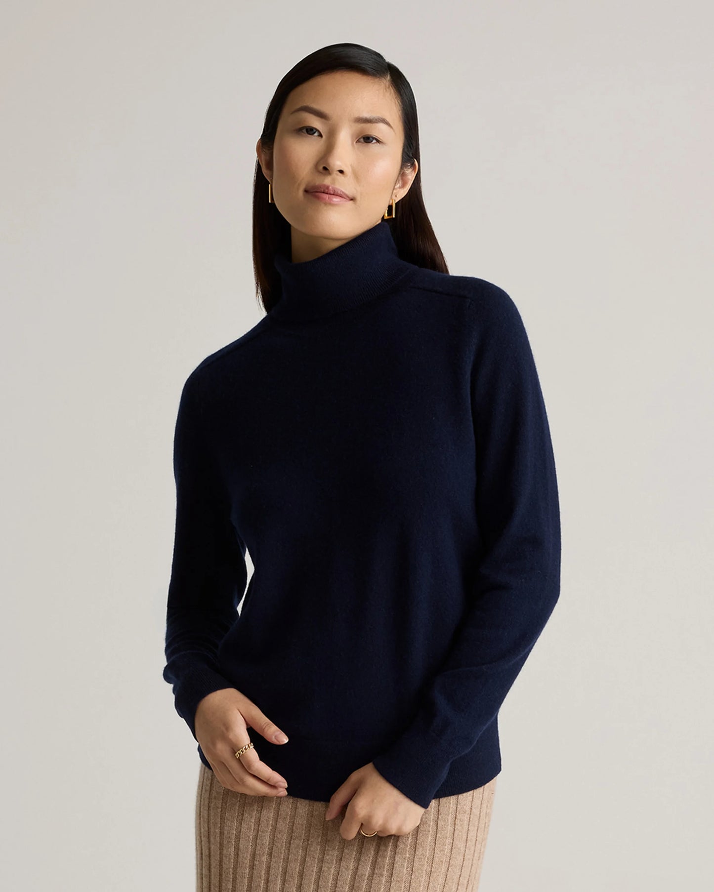 Mongolian Cashmere Turtleneck Sweater - XS / Heather Grey