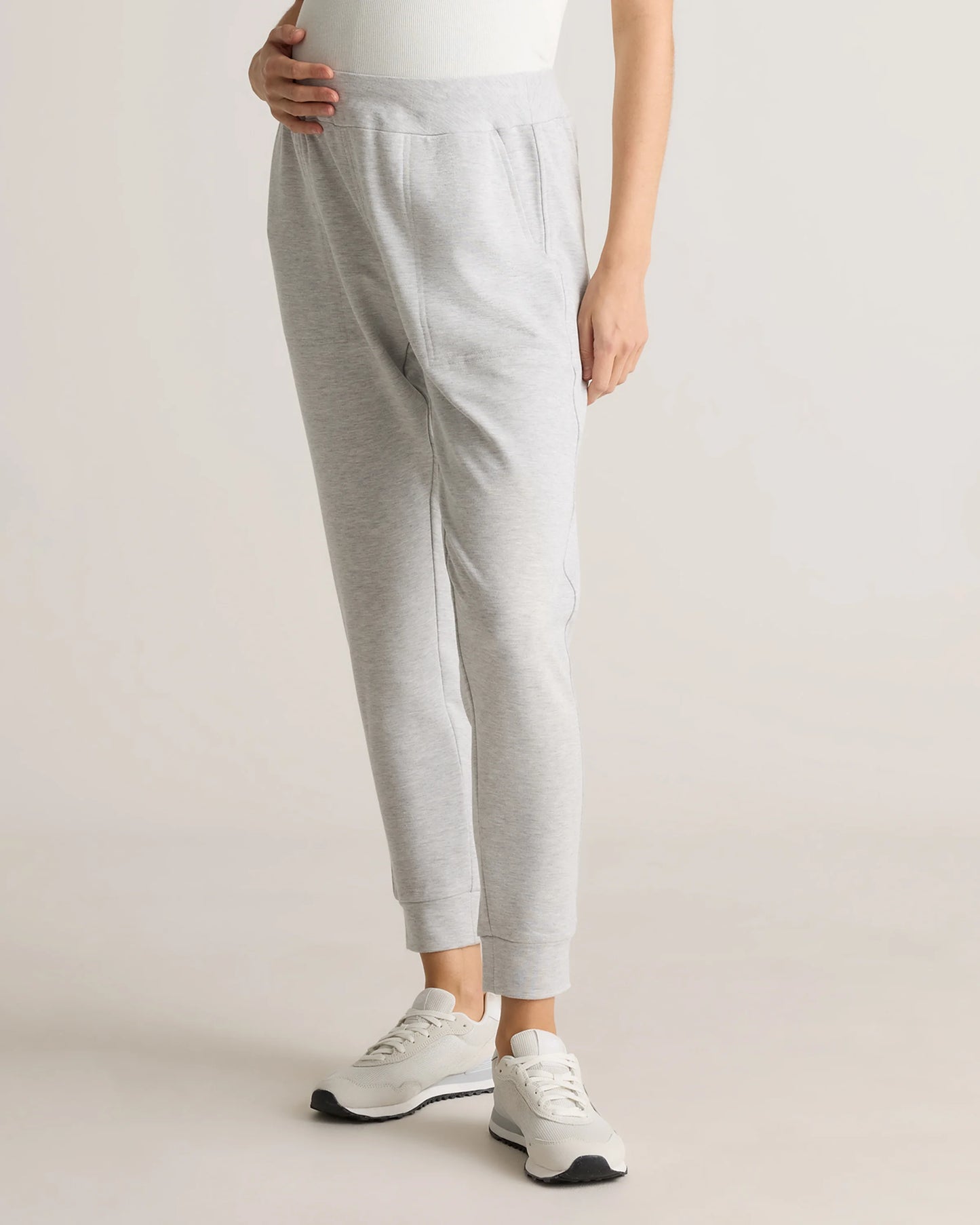 SuperSoft Fleece Maternity Joggers - XS / Off-White