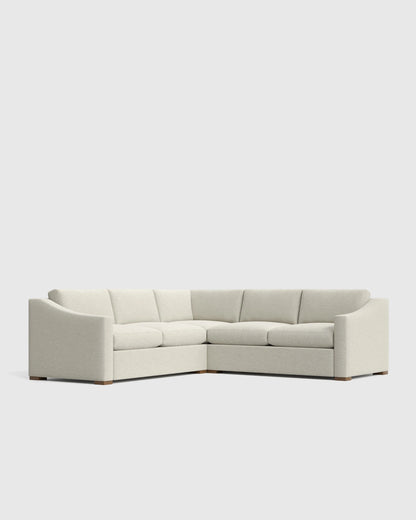 Hollis Slope Arm L Sectional in Performance Basketweave - 110x110 / Flax