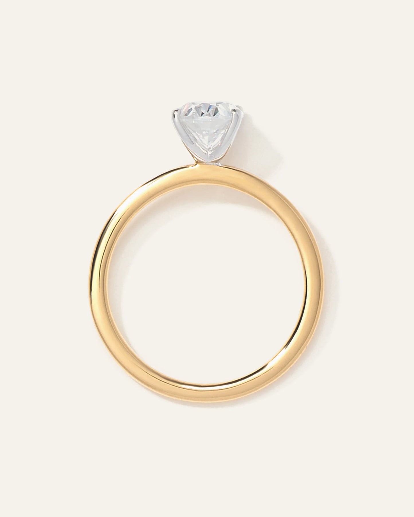 Lab Grown Diamond Oval Petite Classic Engagement Ring - 1ct - 4 / Yellow Gold