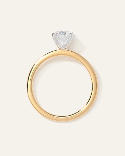 Lab Grown Diamond Oval Petite Classic Engagement Ring - 1ct - 4 / Yellow Gold