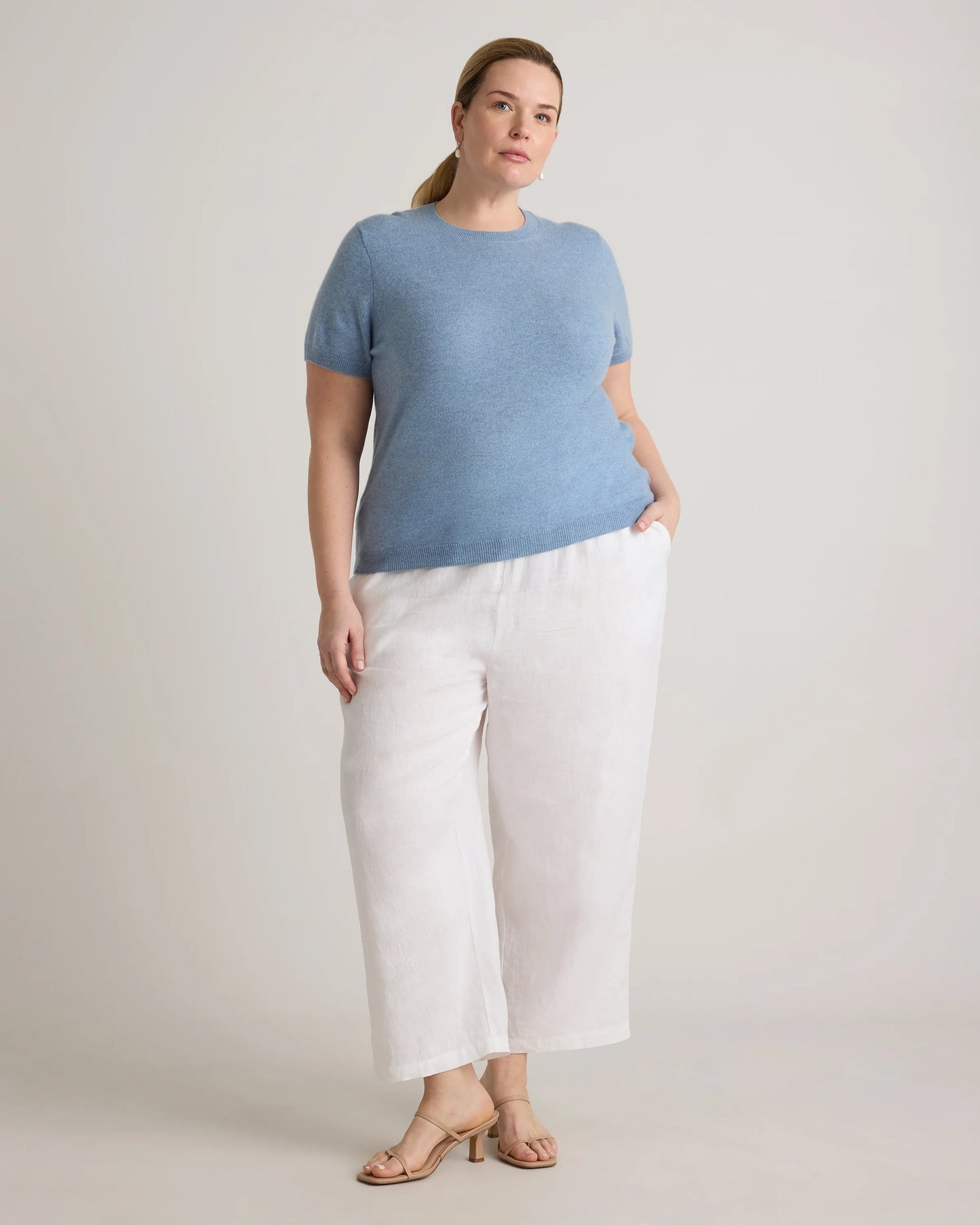 Mongolian Cashmere Tee - 1X / Heather Vintage Pink