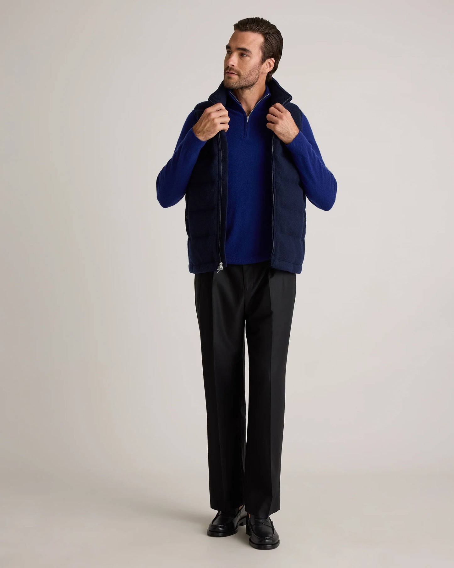 Mongolian Cashmere Puffer Vest - S / True Navy