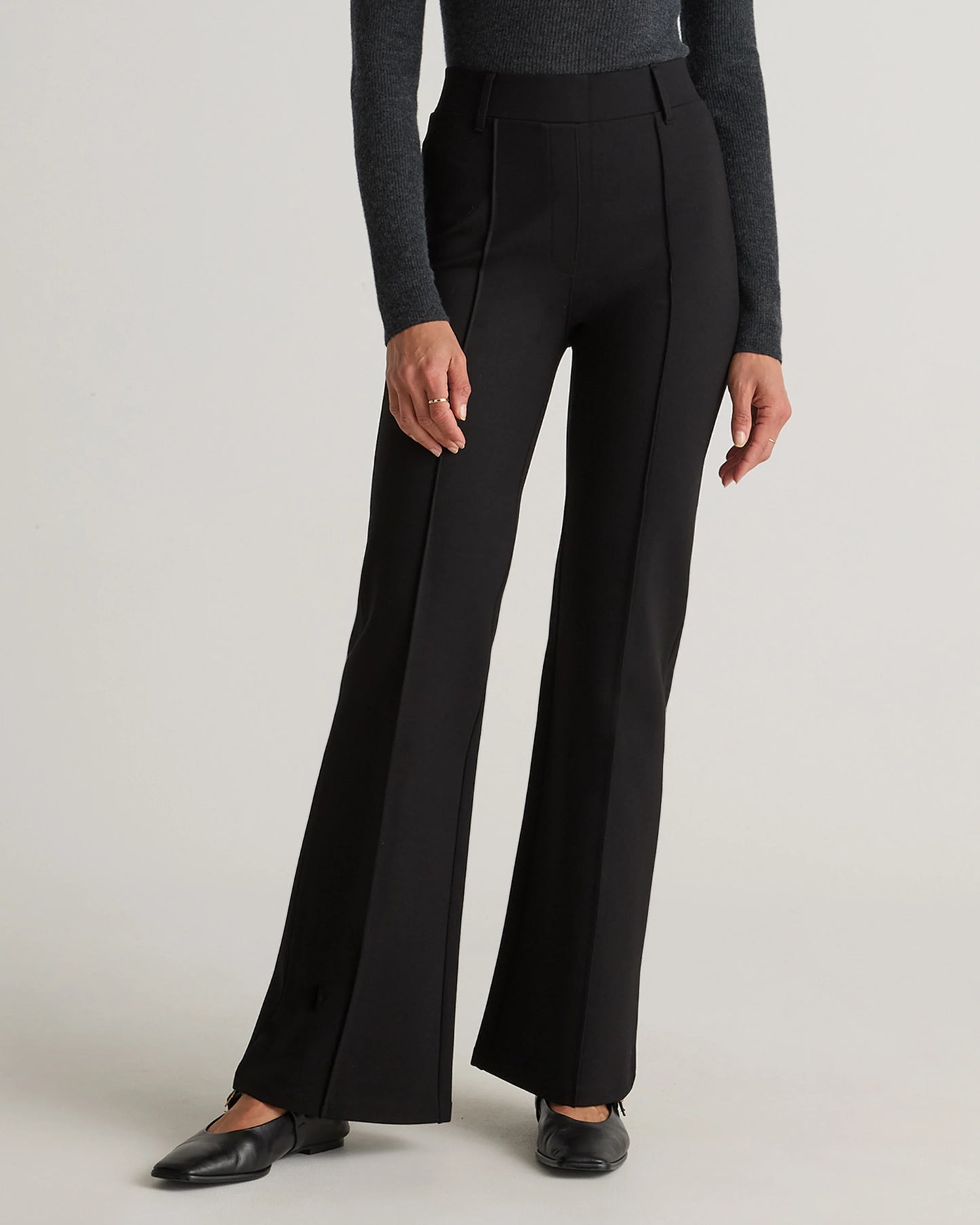 Ultra-Stretch Ponte Flare Leg Pants - XS / Espresso