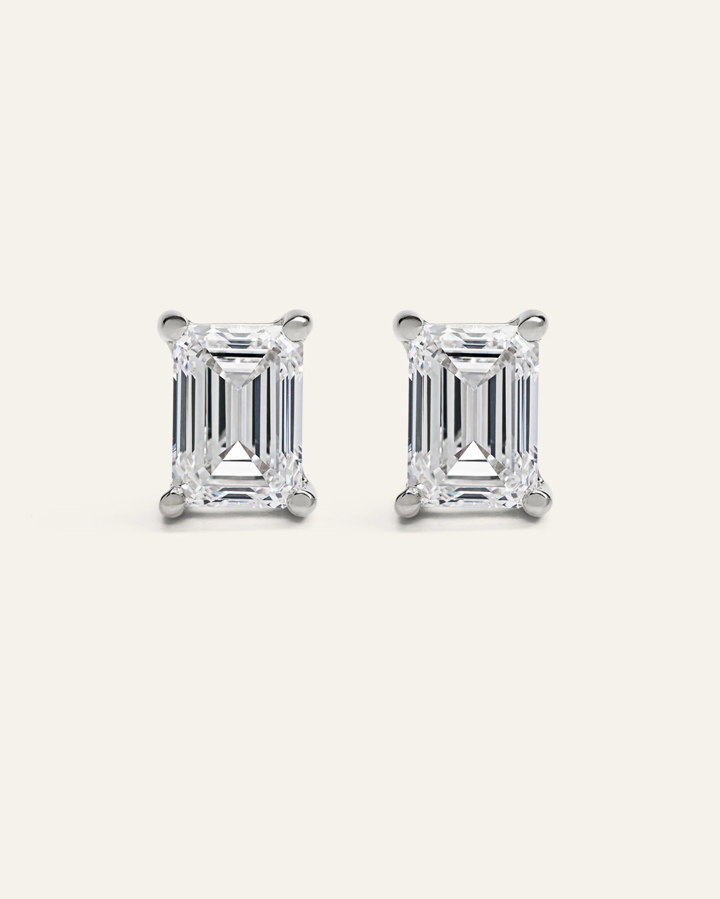 14K Gold Lab Grown Diamond Statement Emerald Studs - 8ctw - One Size / Yellow Gold