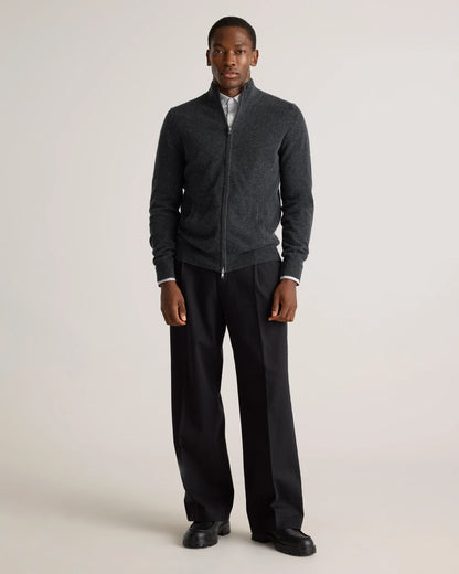 Mongolian Cashmere Full Zip Sweater - S / Teak