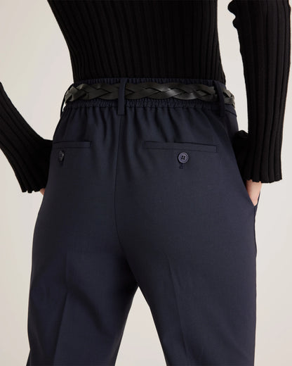 Italian Wool Slim Leg Ankle Pants - 0 / Grey Melange