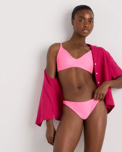 Italian V-Neck Bikini Top - XS / Black