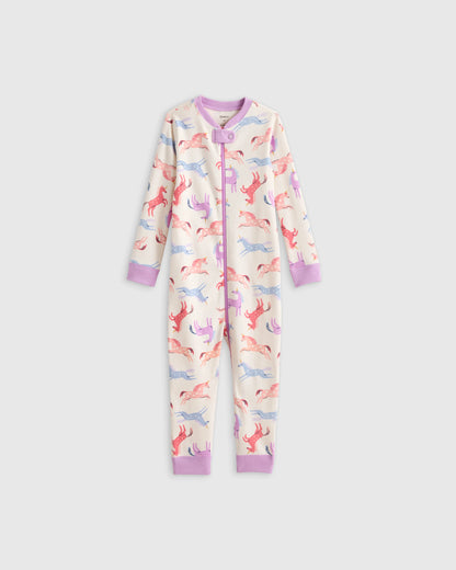 100% Organic Cotton One Piece Pajama - 2T / Navy Stripe