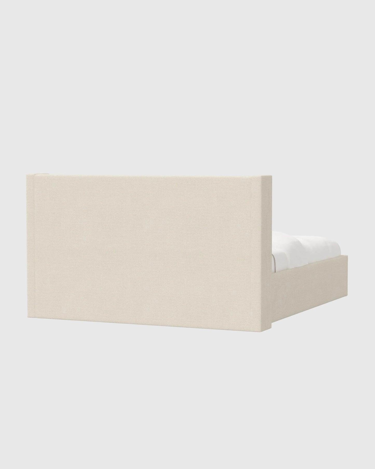 100% Linen Wingback Bed - Full / Canvas