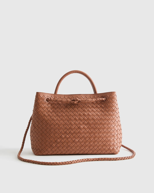 Romy Handwoven Satchel - One Size / Cognac