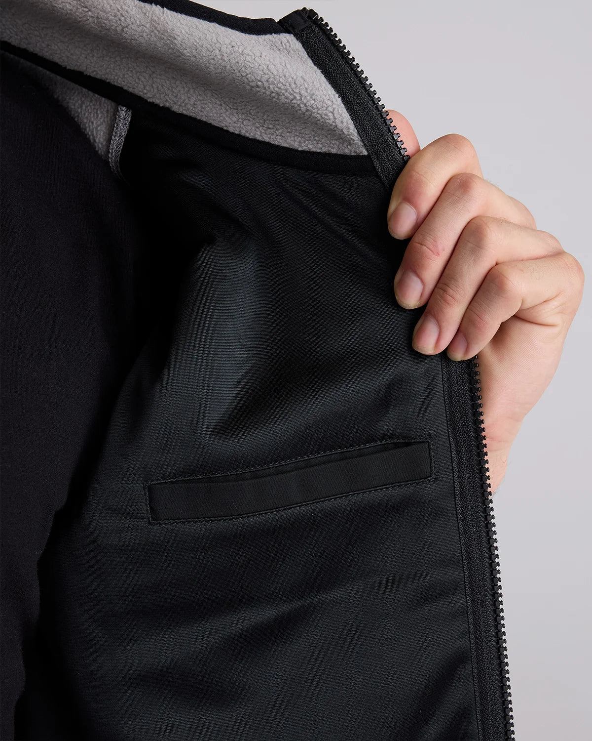 Polar Fleece Full-Zip Vest - S / Gravel
