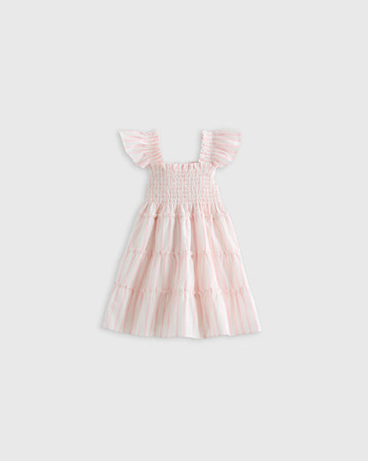 100% Organic Cotton Poplin Smocked Dress - 3-6M / Wisteria Floral