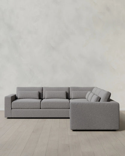 Ashford Deep Seat L Sectional in Performance Basketweave - 119x119 / Fog