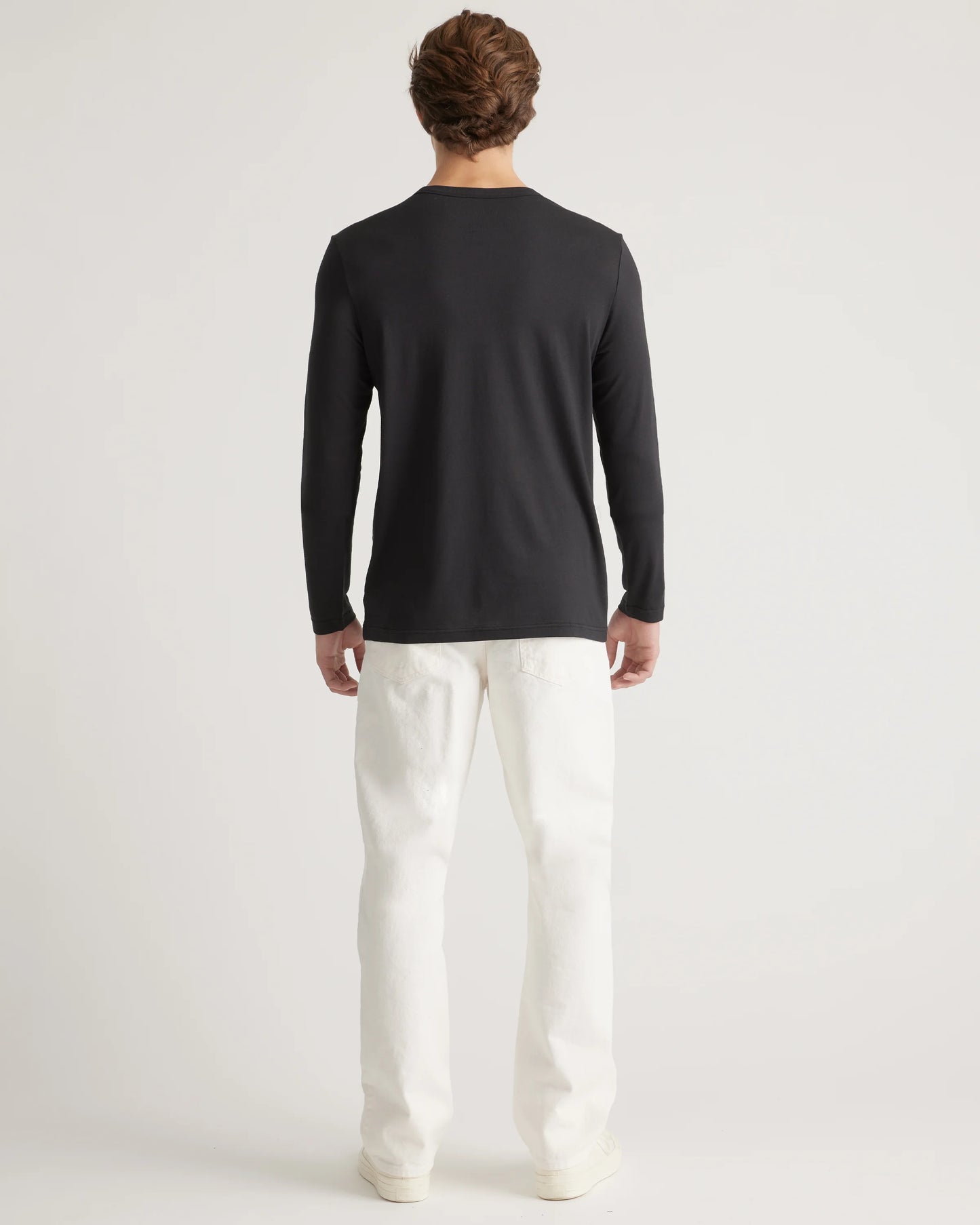 Cotton Modal Long Sleeve Tee - S / Heather Grey