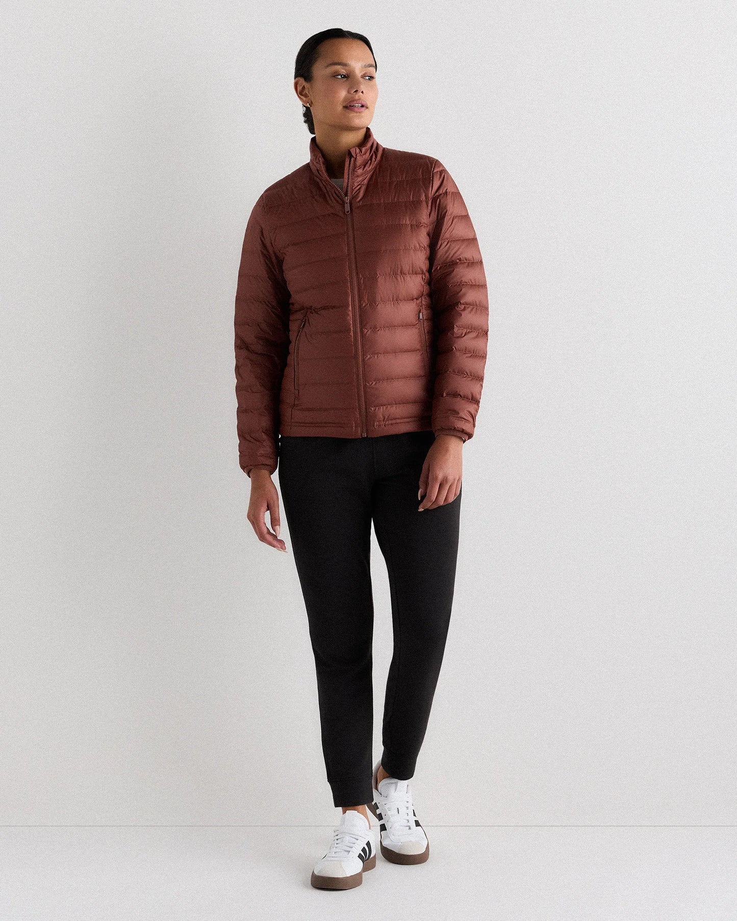 Lightweight Down Packable Puffer Jacket - XS / Black