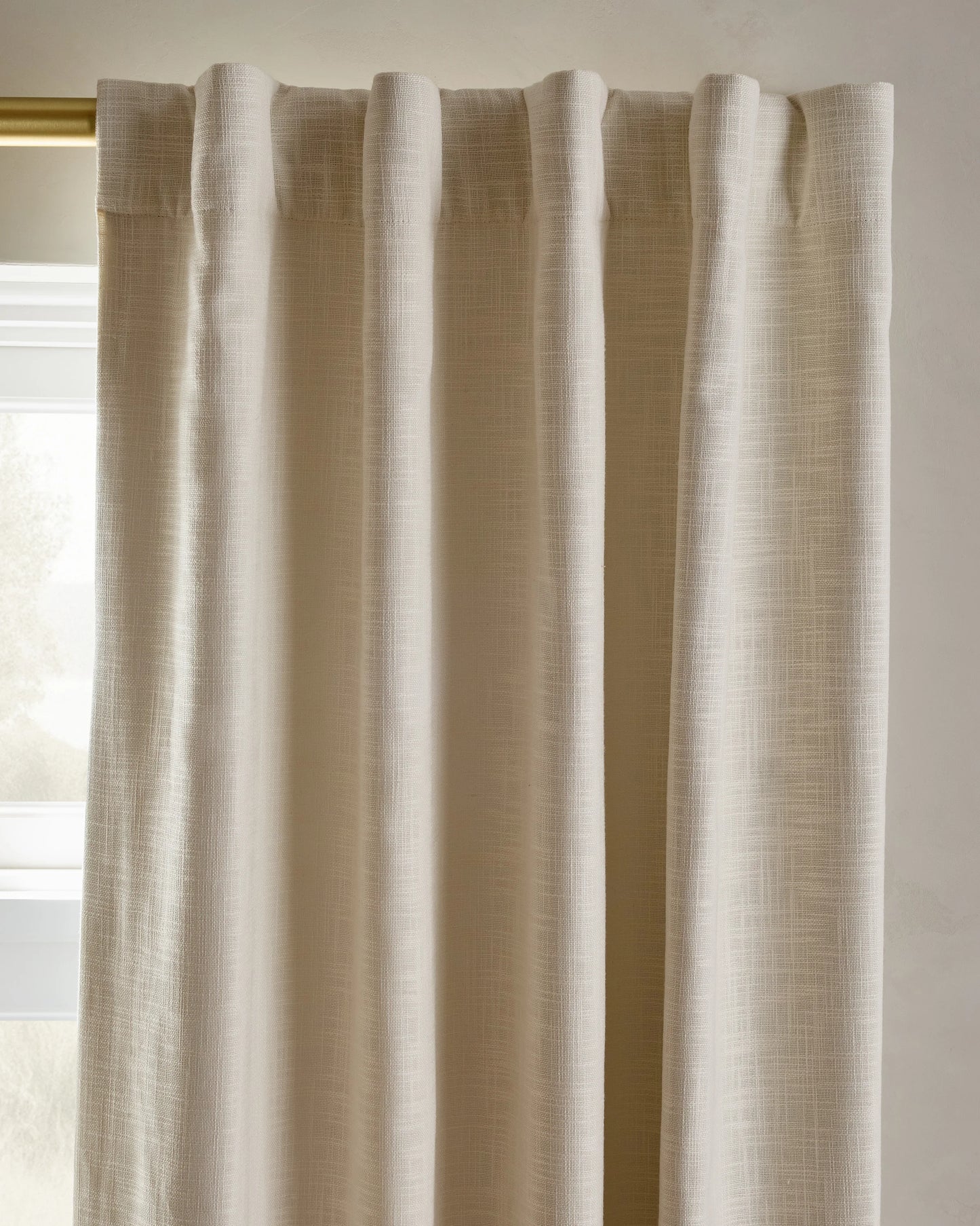 Textured Cotton Room Darkening Curtain - 48x84 / Ivory
