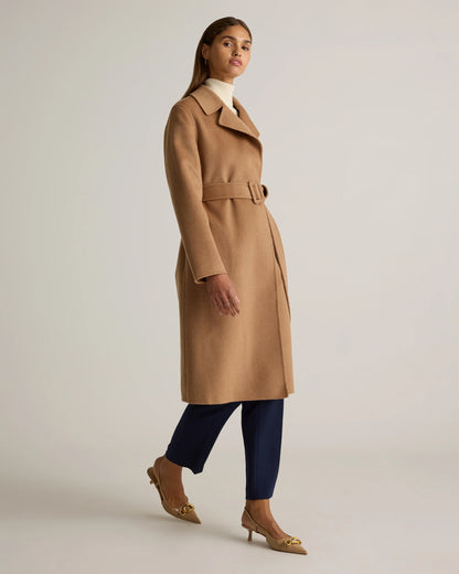Double-Faced Merino Wool Trench Coat - XS / Caramel
