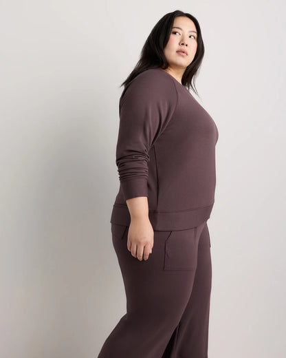 SuperSoft Fleece Crew - 1X / Dried Fig