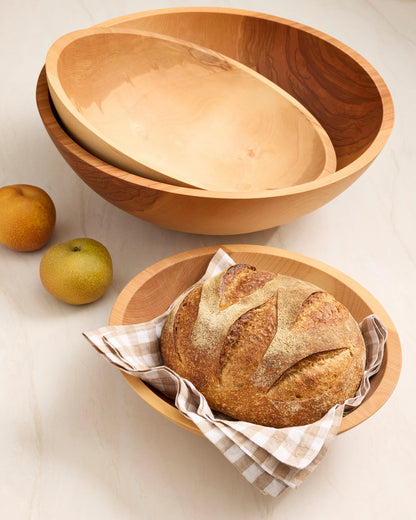 Handcrafted Wooden Serving Bowl, 12" - One Size / Beech Wood