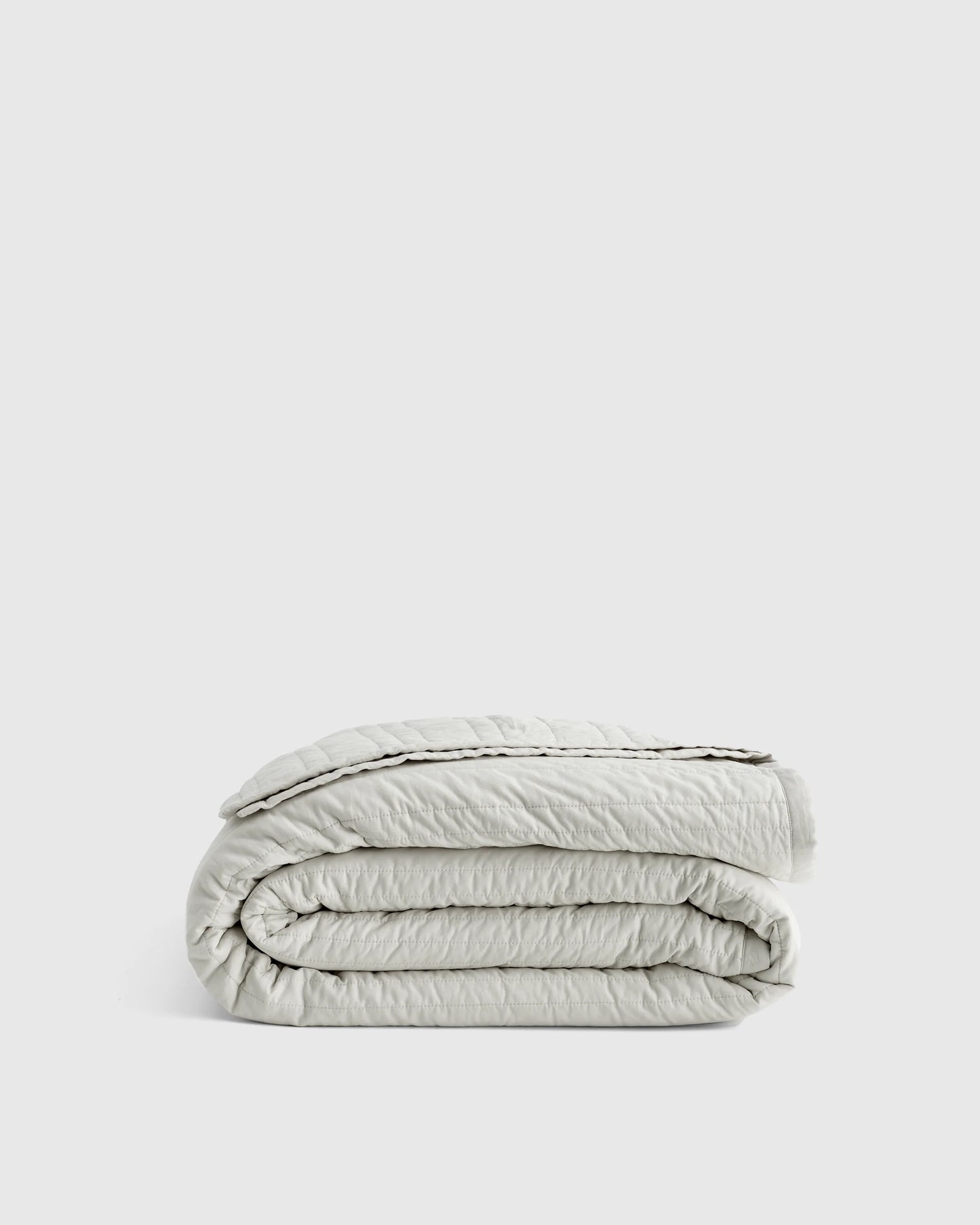Organic Cotton Stripe Stitch Quilt - Twin / Light Blue