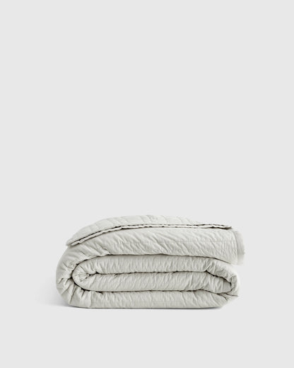 Organic Cotton Stripe Stitch Quilt - Twin / Light Blue
