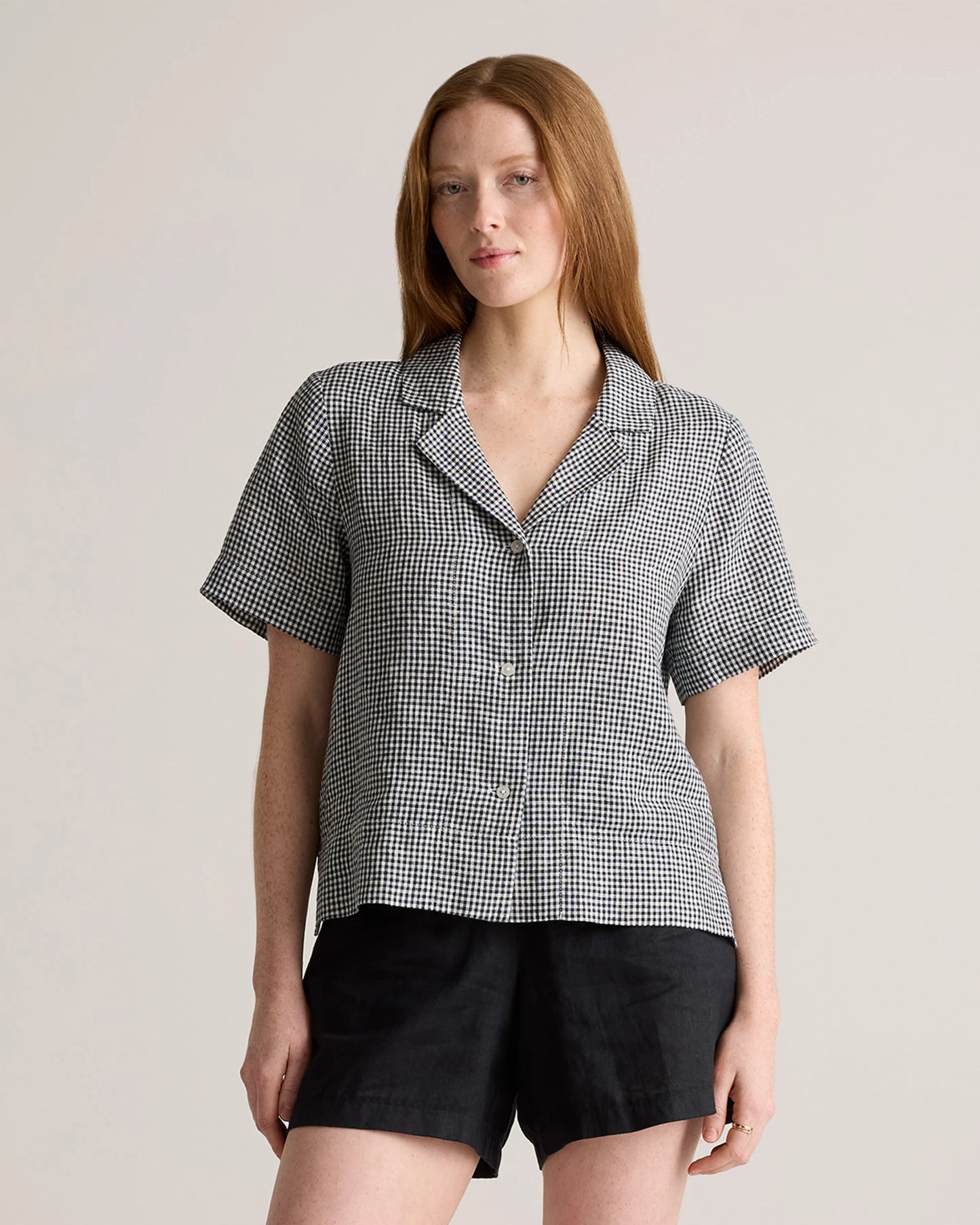 100% European Linen Short Sleeve Shirt - XS / Moonstone Blue
