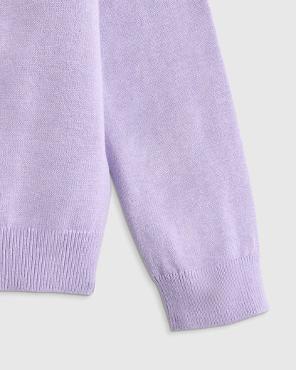 100% Organic Cotton Crewneck Cardigan - 2T / Ivory