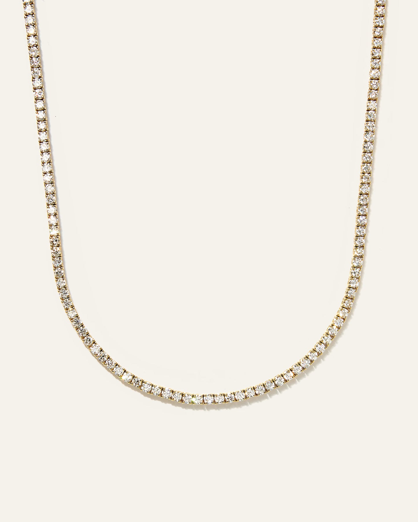 14K Gold Lab Grown Diamond Tennis Necklace - 7ctw - 16" / Yellow Gold
