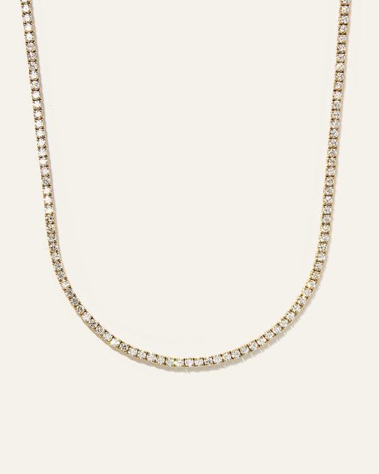 14K Gold Lab Grown Diamond Tennis Necklace - 7ctw - 16" / Yellow Gold