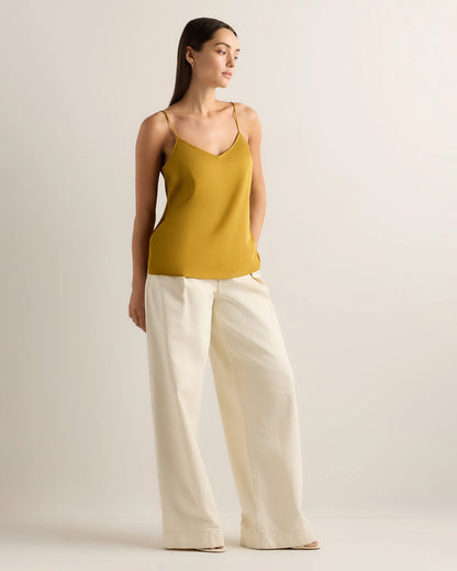 Washable Stretch Silk V-Neck Cami - XS / Ivory