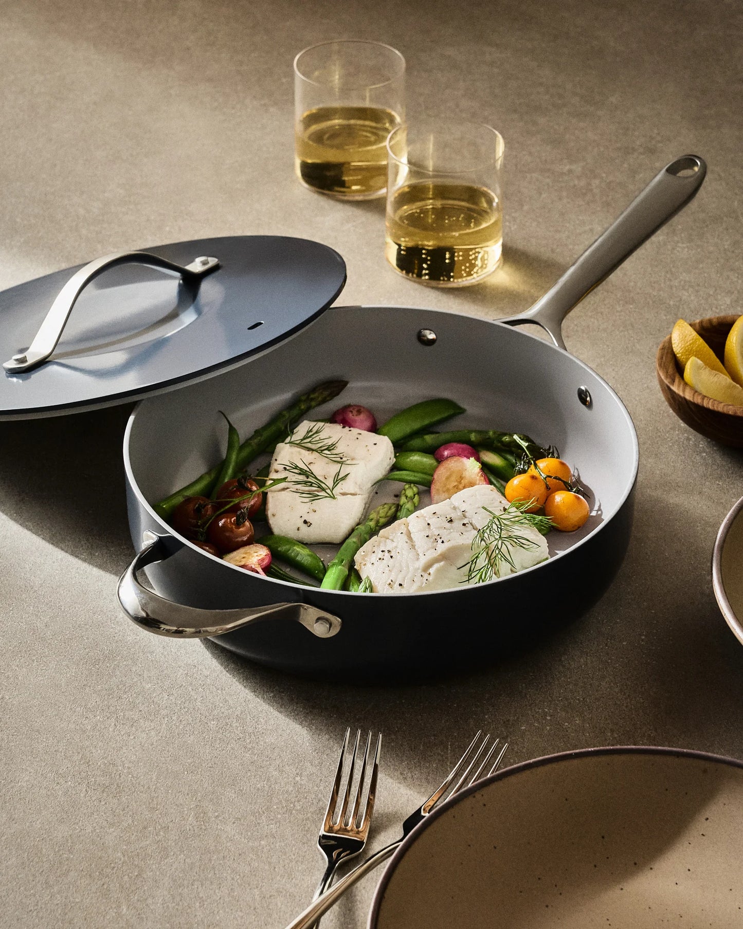 Ceramic Nonstick 7pc Cookware Set - One Size / Navy