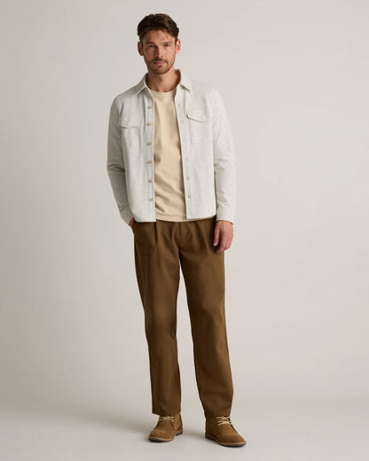 Cotton Pique Knit Overshirt - XS / Heather Charcoal